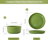 RVXHUA Wheat Straw Plates and Bowls Set 8Pcs