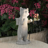 Solar Garden Cat Resin Figurine Light
