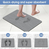Veeloim 23.6'X15.4" Stone Bath Mat, GRAY