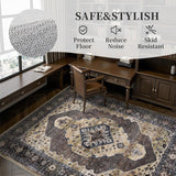 Brown Vintage Area Rug for Living Room