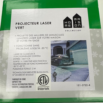 Green Laser Projector 3000 Sq. Ft./278 M2 Coverage Home Collection 151-3722-4