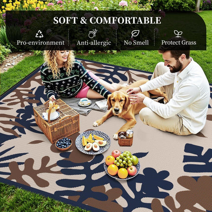Floral Outdoor 6x9ft Reversible Deck Rug