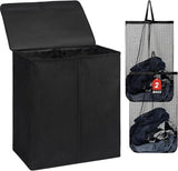 DOKEHOM 150L Double Laundry Basket, BLACK