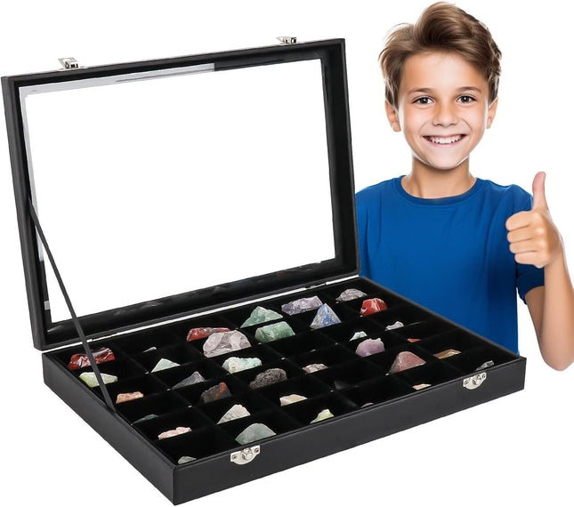 CITYMAO Kids Leather Rock Collections Box