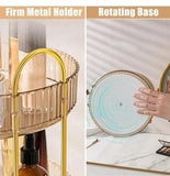 nohozi 360° Rotating Makeup Organizer，2 Tier Skin Care Organizer，Large Capacity Skincare Make Up Storage Perfume Organizers for Bathroom Counter, Cosmetic Lipstick Dresser Organizer