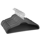 Zober 100PC Grey Non-Slip Velvet Hangers