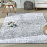 BRICHOEE Vintage 9'x12' Silver Gray Rug