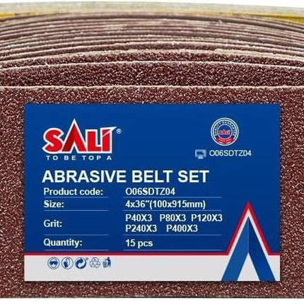 SALI 4 x 36", 15 Pack Sanding Belts