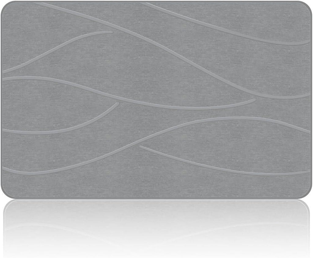 Veeloim 23.6'X15.4" Stone Bath Mat, GRAY