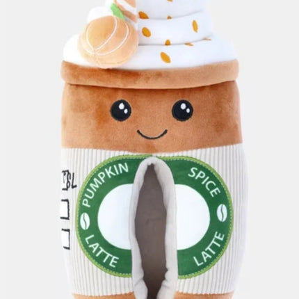 Feetmoji Women’s Cute Pumpkin Latte Plush Slippers ONLY SIZE 9-10