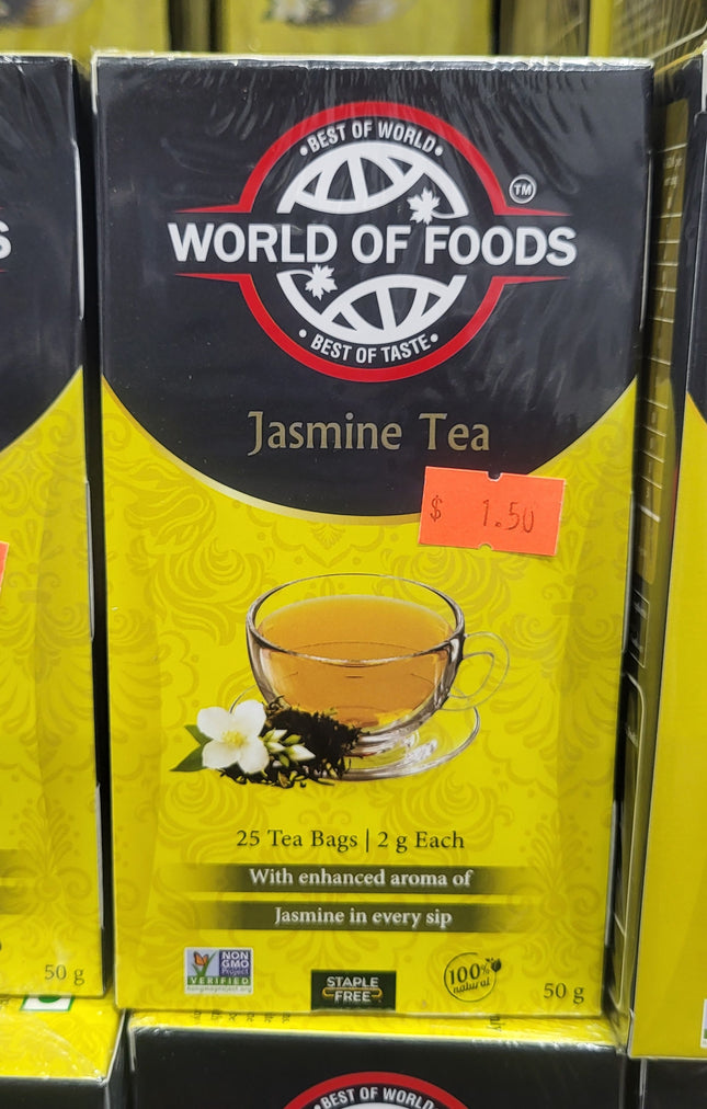 WORLD OF FOODS Jasemine Tea 25 tea bags, 2g EACH