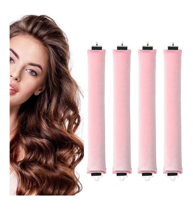 VEKOLA 4PCS Small Heatless Curlers, Pink
