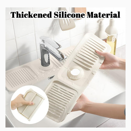 LIOUCBD Kitchen Sink Silicone Splash Guard Faucet Handle Drip Catcher Tray for Kitchen Bathroom Counter