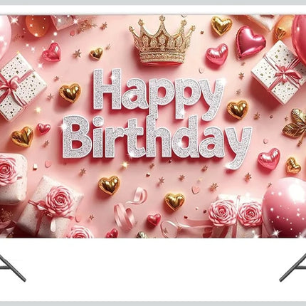 BLISSYARD Pink Happy Birthday Backdrop Banner, SIZE 70.8 x 47.2 inches for Photography, Decor, Parties etc etc