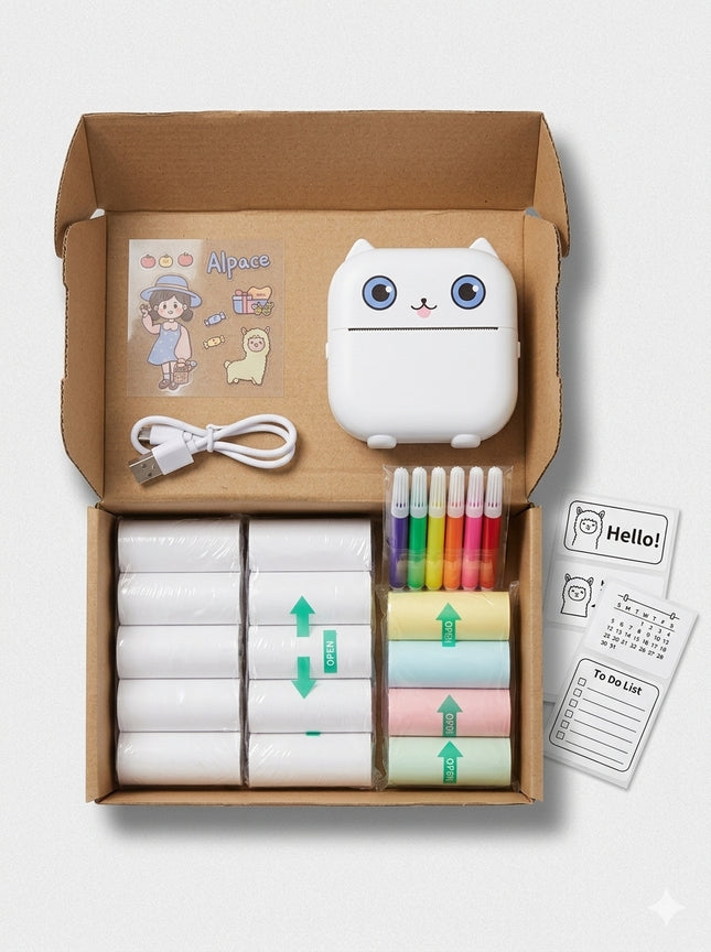 Mini Portable Thermal Printer Photo Logo Label Maker Printer Kit