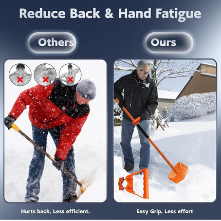 ABtool
Snow Shovel for Driveway, Ergonomic Snow Shovel for Removing Snow & Ice with 70in Long Adjustable Handle, Heavy Duty 13inch Wide Blade Metal Shovel for Car, Outdoor, Emergency, ORANGE