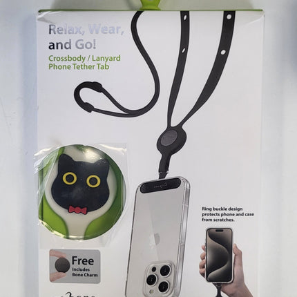 BONE Universal Adjustable Crossbody CAT THEME Lanyard Phone Tether Tab, Compatible for All Smartphones