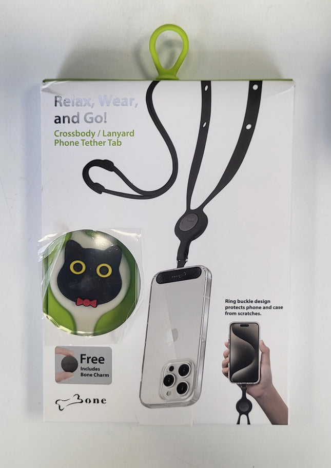 BONE Universal Adjustable Crossbody CAT THEME Lanyard Phone Tether Tab, Compatible for All Smartphones