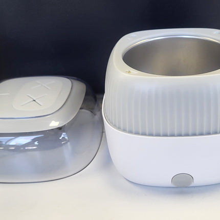 EWON 250ml Ultrasonic Portable Professional Retainer/Jewelry Cleaner Machine for Denture, Mouth Guard, Aligner, jewels etc WHITE/GRAY