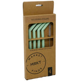 Market Finds Silicone Straws Set of 4 Mint with Cleaning Brush