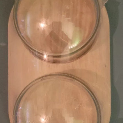 HORIZON Cloche Board Tray with 2 Glass Dome Lids