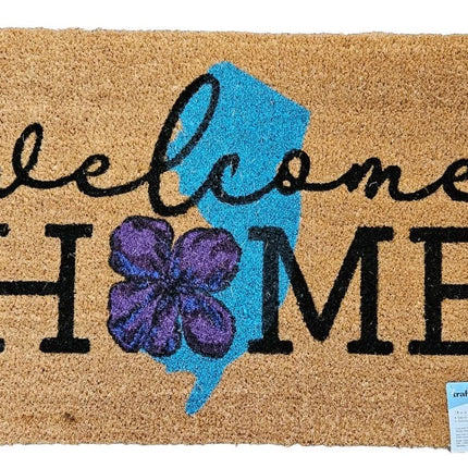 WELCOME HOME, 18" x 30" Coir Door Mat for Outdoor Porch Entry