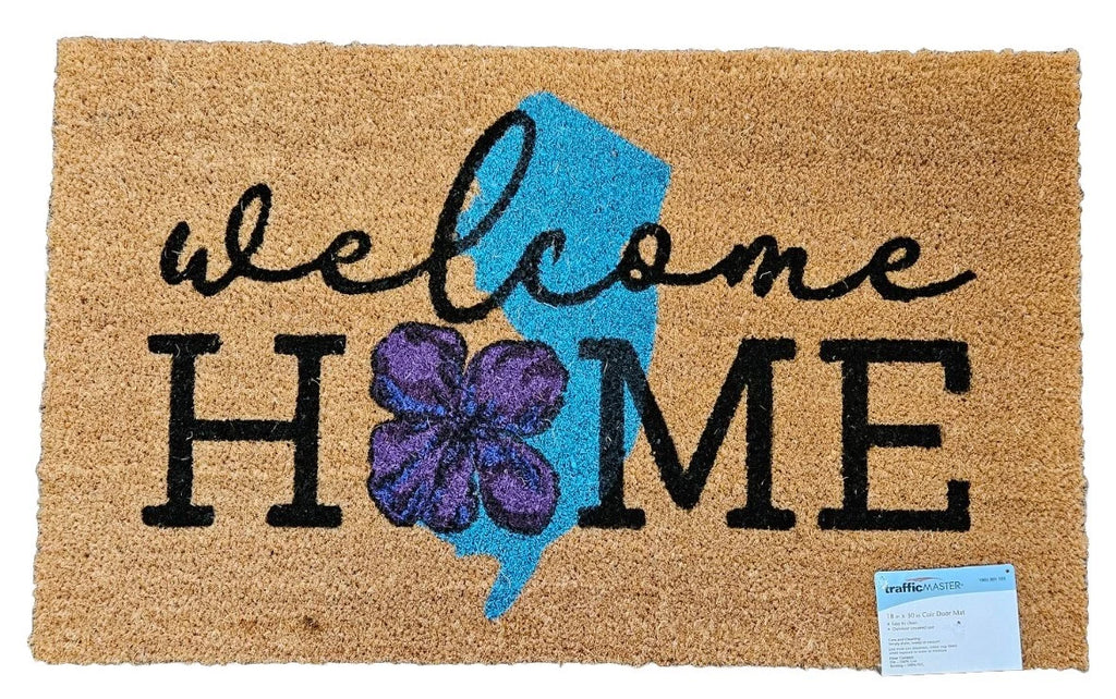 WELCOME HOME, 18" x 30" Coir Door Mat for Outdoor Porch Entry