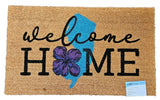 WELCOME HOME, 18" x 30" Coir Door Mat for Outdoor Porch Entry