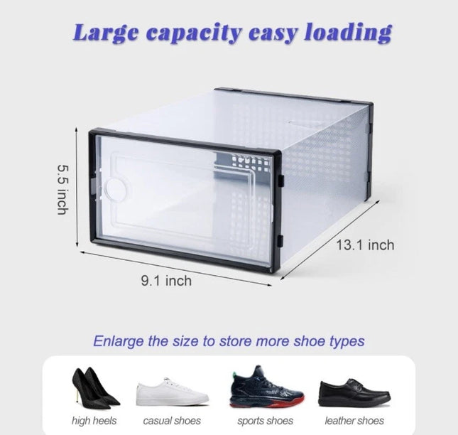 6 Tires Shoe Organizers Storage Boxes for Closet Plastic Stackable Shoe Containers -hsxh1357485