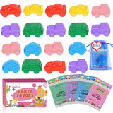 ONEHAUS 24 Pcs Valentines Cards Kids with Car Shaped Crayon