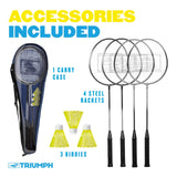 Triumph 4-Player Badminton Racket Set 35-7119-2
