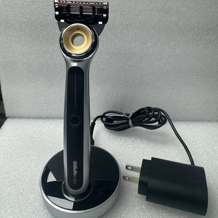 Gillette Heated Razor for Men, Starter Shave Kit by GilletteLabs, 1 Handle, 2 Razor Blade Refills, 1 Charging Dock