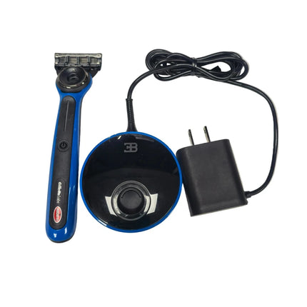 Gillette Bugatti Heated Razor Blue/Black Handle w/ Stand