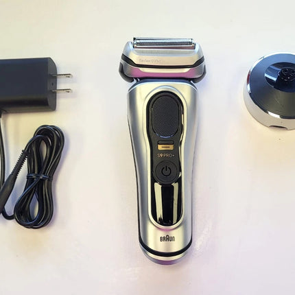 Braun Series 9 PRO+ Electric Shaver for Men with Precision Long Hair Trimmer, Wet and Dry Electric Razor , 9567cc Galvano Silver