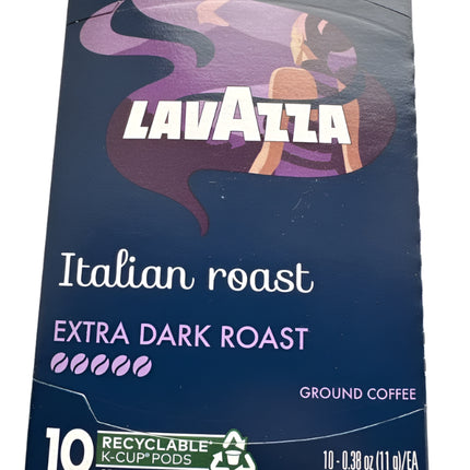 Lavazza Italian Roast Extra Dark Roast 10 K-Cup Box