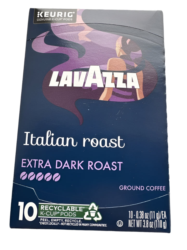 Lavazza Italian Roast Extra Dark Roast 10 K-Cup Box