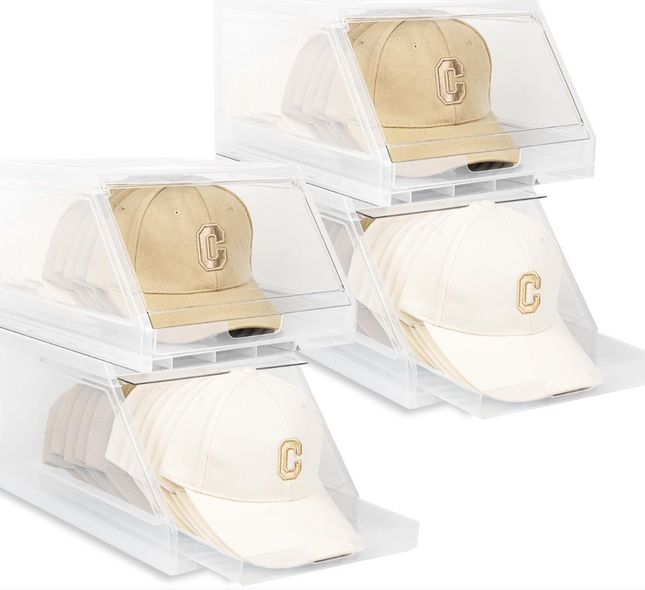 PALORA 4PC Clear Hat Storage Container