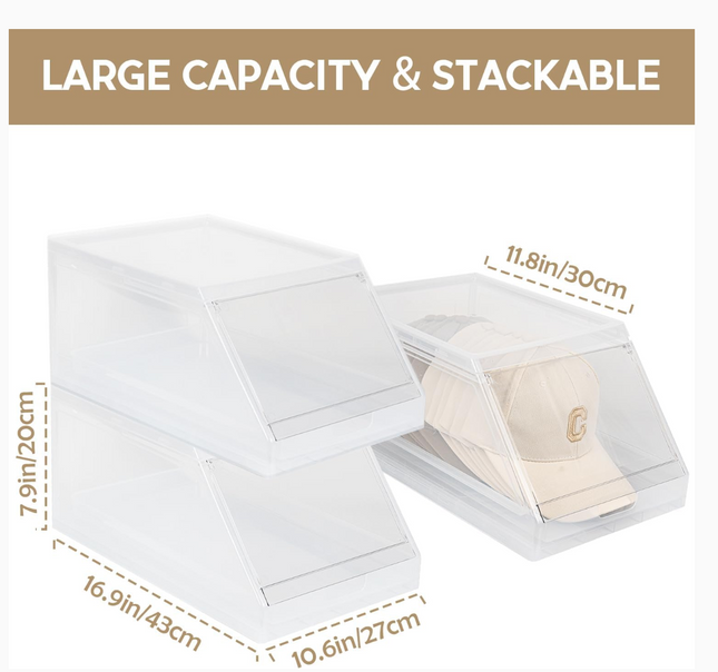 PALORA 4PC Clear Hat Storage Container