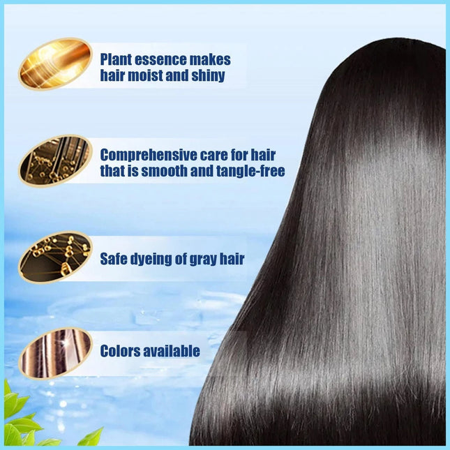 Plant Bubble Plant Hair Coloring Shampoo 3 In 1 Hair Coloring Shampoo Dye Long-lasting Effective Shampoo