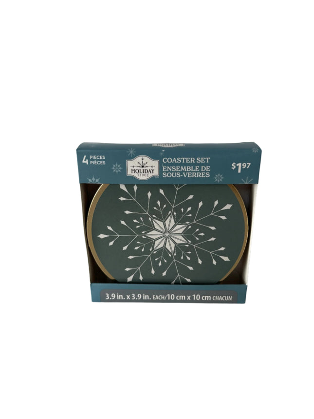 Holiday Time 4 Pcs Coaster Set (WMCAXS23114)3.9 in. x 3.9 in. Each