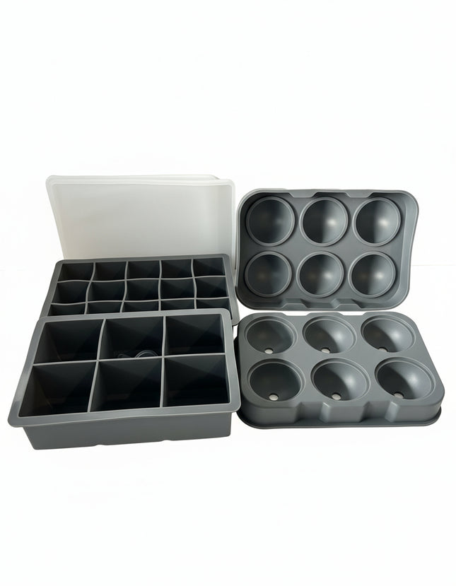 Quikobo Ice Cube Tray, Ice Trays for Freezer with Lid, 3 Pack Silicone Tray