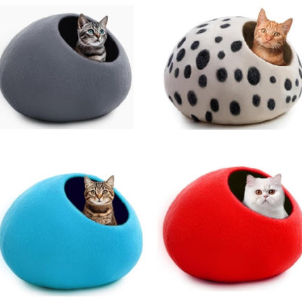 Woolygon Wool Cat Cave Beds for Indoor Cats and Kittens