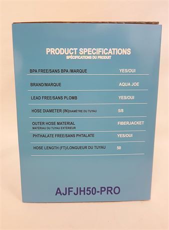 Aquajoe Ultra Flexible Kink Free Fiberjacket 50ft Garden Hose, Red