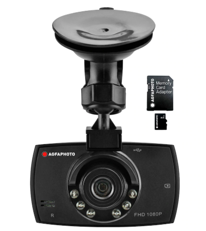 AGFA 1080p Dash Cam With G-Sensor 2.4" Screen and 8GB MicroSD Card