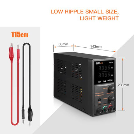 TACKLIFE DC Power Supply Variable, 30V 5A with 4 Digits Display, Course and Fine Adjustments(00.01V, 0.001A)-MDC01