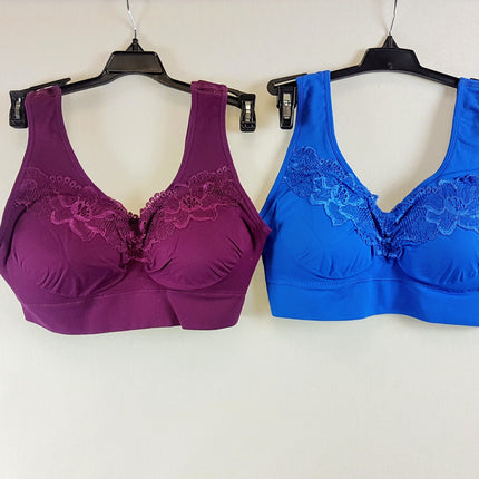 RHONDA SHEAR Women's #9210 Seamless Bra with Lace Detail Bra - CHOOSE COLOR BRA