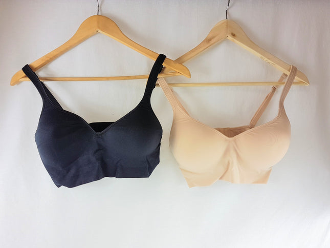 RHONDA SHEAR Women's #9402 Molded Cup With Single Back Closure Bra - NUDE, BLACK