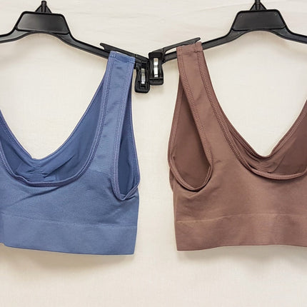 LOT OF 4 Rhonda Shear 9588 Ahh Seamless Leisure Bra, MAUVE, GREY, BLUE, MOCHA
