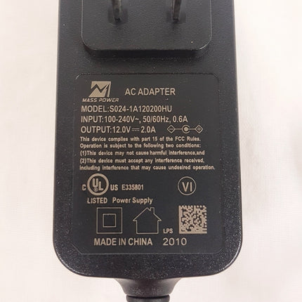 NEW, Mass Power #S024-1A120200HU Genuine AC Adapter