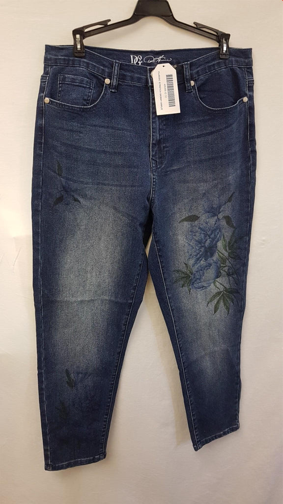 New DG2 by Diane Gilman Classic Stretch Skinny Jeans Indigo Size 12